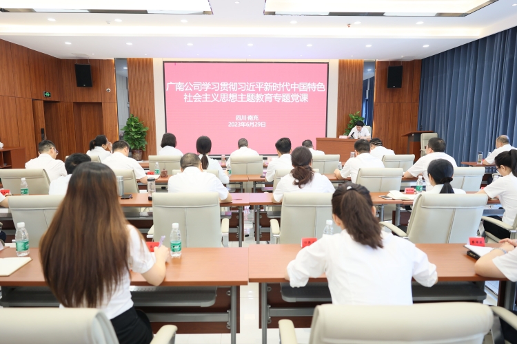 广南公司党委书记、董事长梁平教学《磨炼党性 提升“三力” 以主题教育效果助推公司高质量生长 》专题党课1.JPG